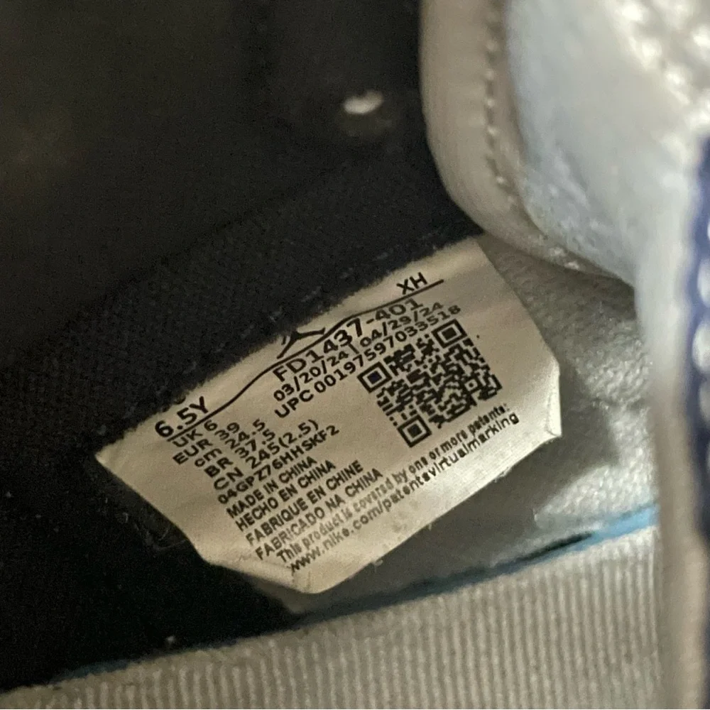 Air Jordan 1 Retro High OG PS Midnight Navy Black White FD1437-401 Size 6.5 Kids - Picture 7 of 7